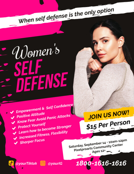 Women's Self Defense Flyer Template | PosterMyWall