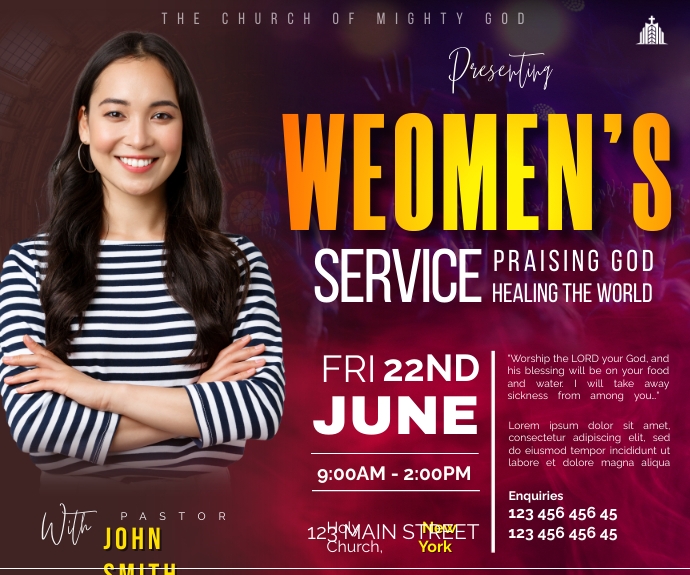 Women's service Medium Rectangle template