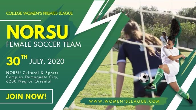 Women's Soccer Team Tryouts Facebook Cover Vi template