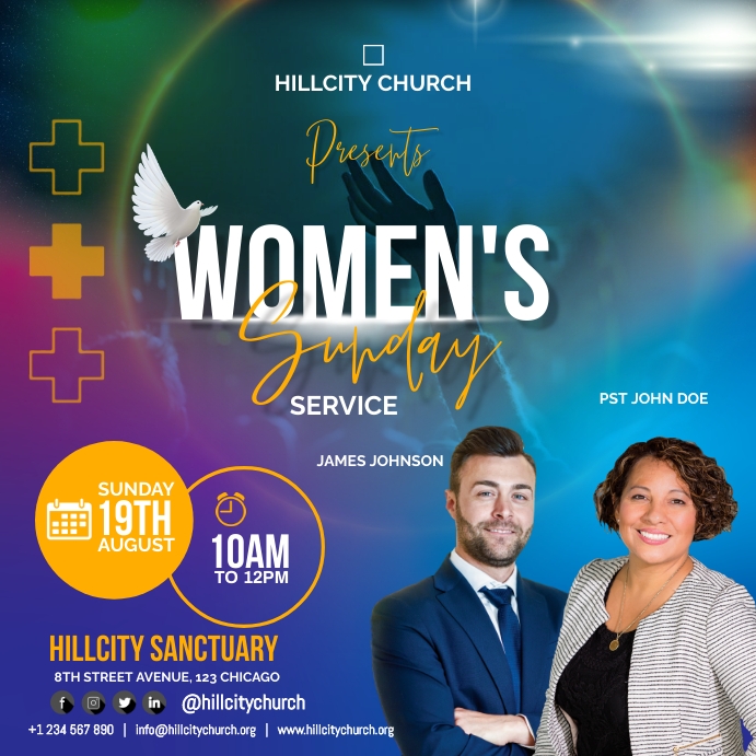 women's sunday service Template | PosterMyWall