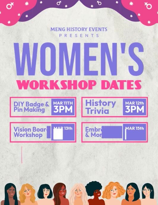Women's Workshop Event 传单(美国信函) template