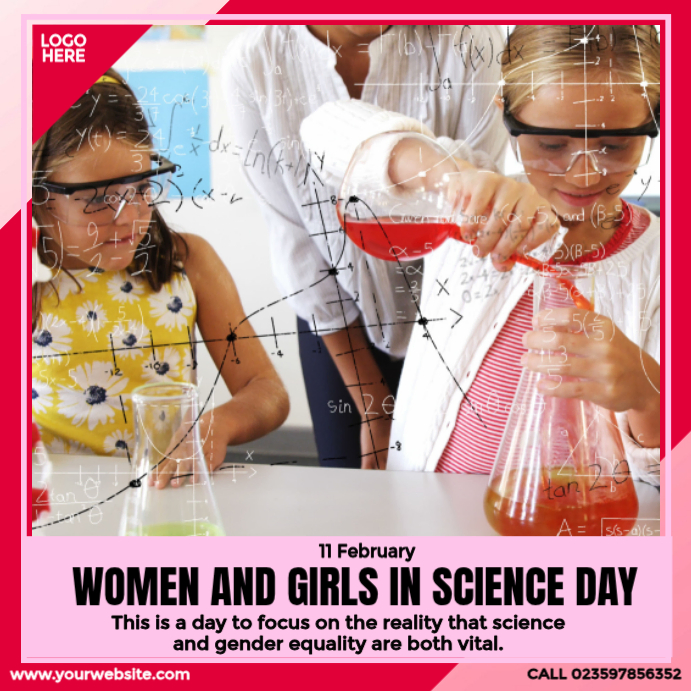 Women and Girls in Science Day Ads Template | PosterMyWall