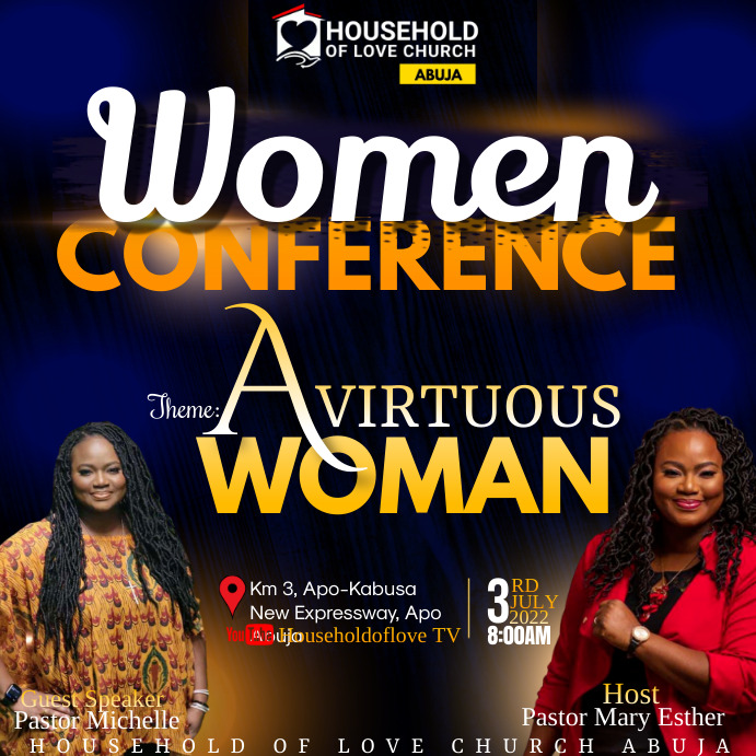 WOMEN CHURCH CONFERENCE FLYER DESIGN TEMPLATE โพสต์บน Instagram