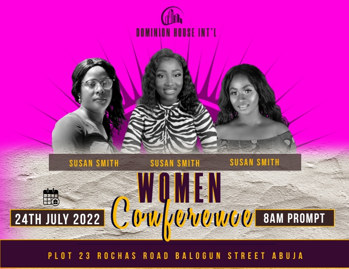 Woman Conference Program Plantilla de Conferencia de Búsqueda de Mujeres | PosterMyWall