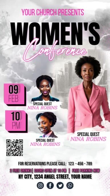 Women Conference Ekran reklamowy (9:16) template