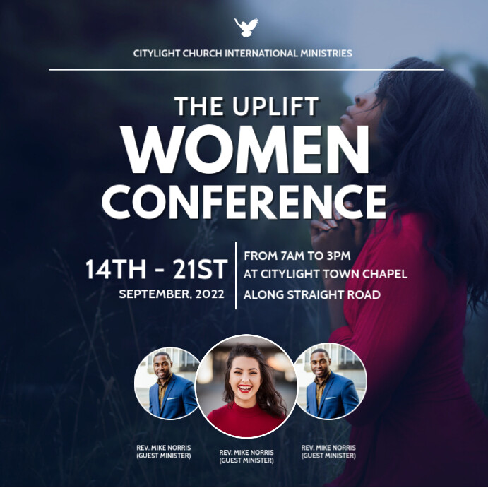 women conference flyer template Publicação no Instagram