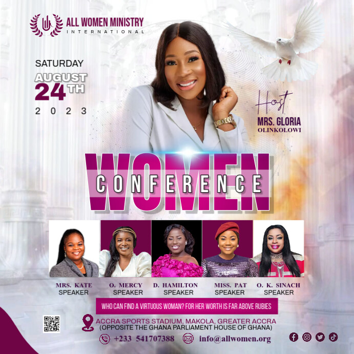 Woman Conference Program Women Conference Flyer Template เทมเพลต | PosterMyWall