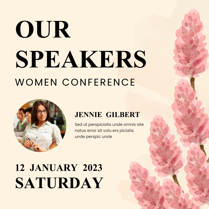 Women Conference Speaker Introduction Post Template | PosterMyWall