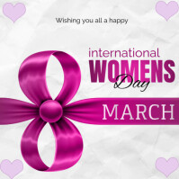 白色 Women Day Instagram-opslag Template