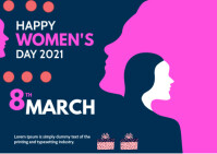 Niebieski Women Day Briefkaart Template