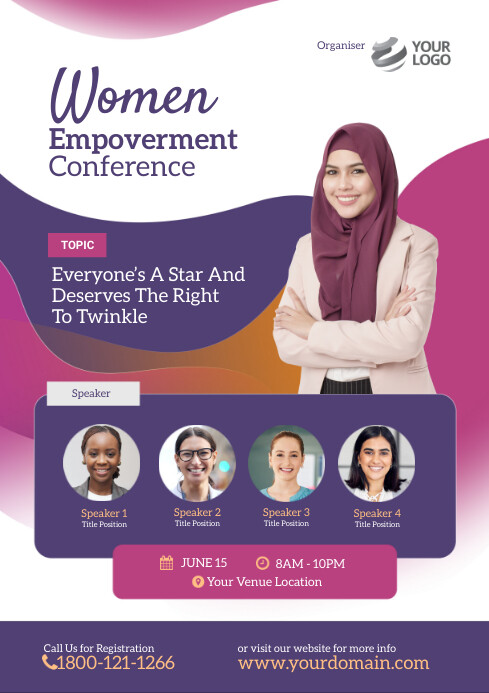 Women Empowerment Business Conference Template | PosterMyWall