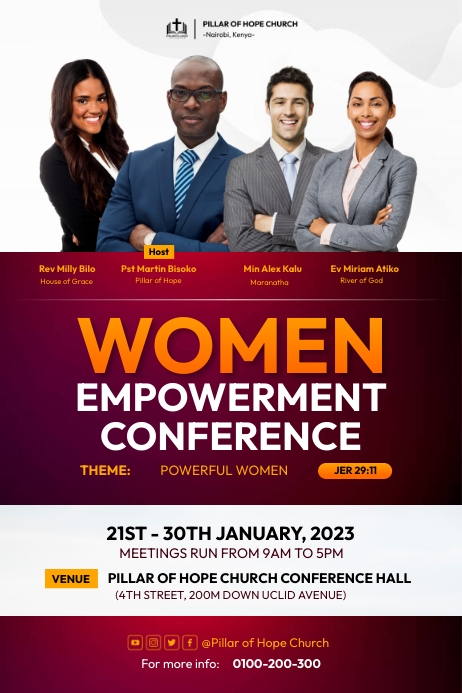 Women empowerment conference Poster template
