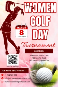 Women Golf Day Poster template