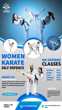 women karate poster Instagram-verhaal template