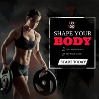 Women Muscle Building Program Quadrat (1:1) template