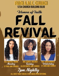 Women of faith church fall revival Flyer (US Letter) template