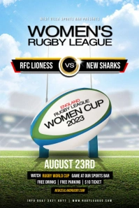 Women Rugby cup flyer template Poster