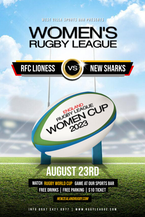 Woman Rugby Promo Women Rugby cup flyer template | PosterMyWall