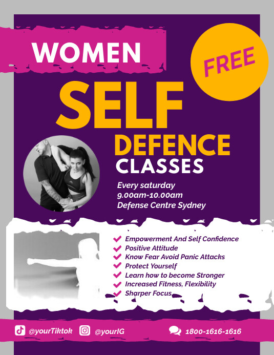 Women Self Defence Classes Template | PosterMyWall