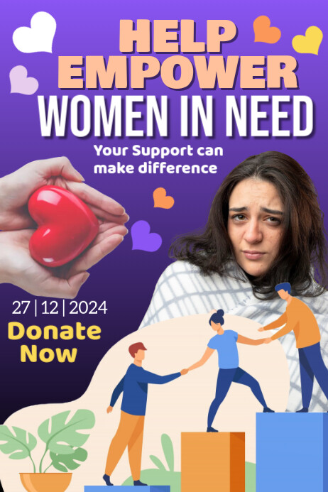 Women shelter fundraiser graphics Cartaz template