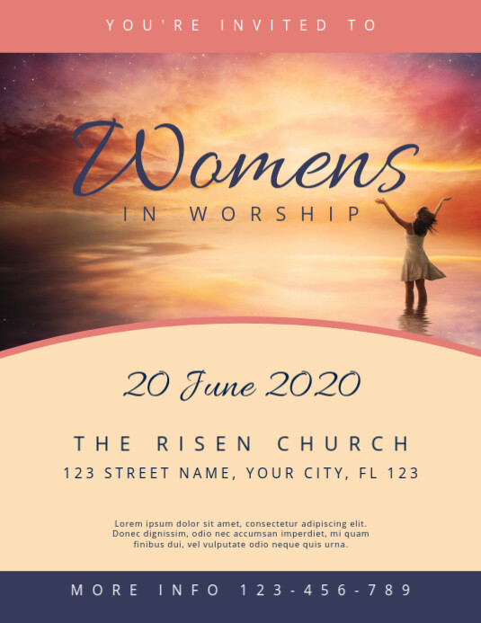Plantilla de Women Worship Church Flyer PosterMyWall