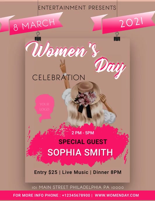 womens day 传单(美国信函) template
