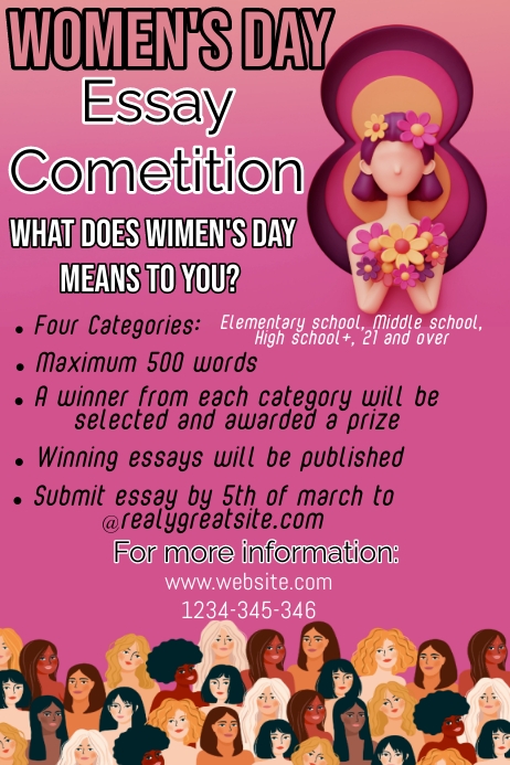 womens day essay competition poster (1) template