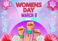 Womens day event flyer Postkarte template