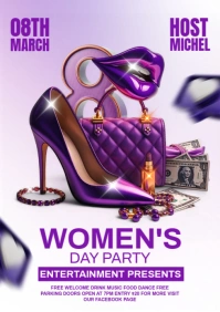 womens day party A4 template