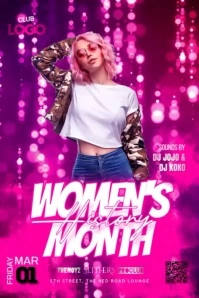 Womens History Month Party Póster template