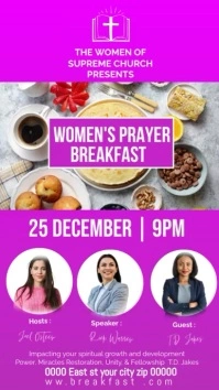 Womens Prayer Breakfast Flyer, Church Flyer Instagram Story template