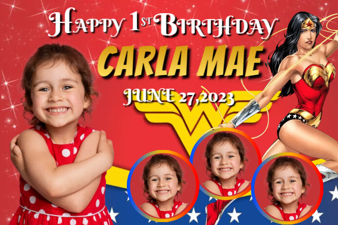 Wonder Woman Birthday Template | PosterMyWall wonder-woman-birthday-template-postermywall