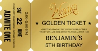 Wonka Golden Ticket Invitation template