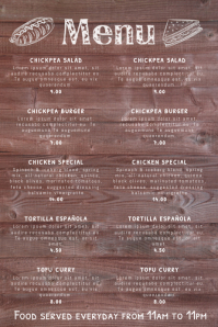 2 630 Wooden Background Menus Customizable Design Templates