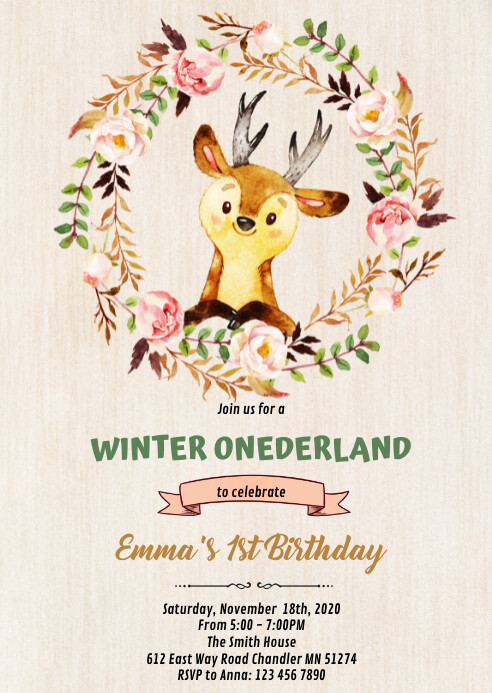 Wald Hirsch Spass Thema Einladung Vorlage Postermywall