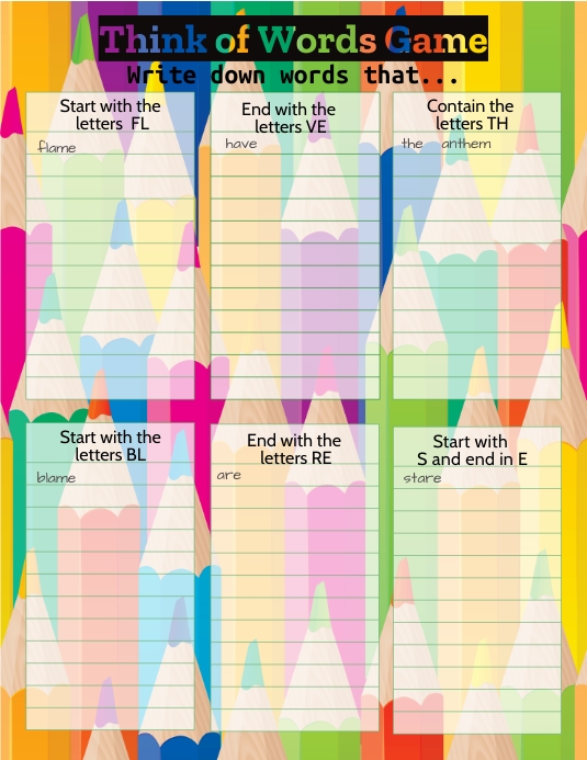 word games template | PosterMyWall