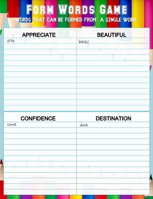 word games template | PosterMyWall