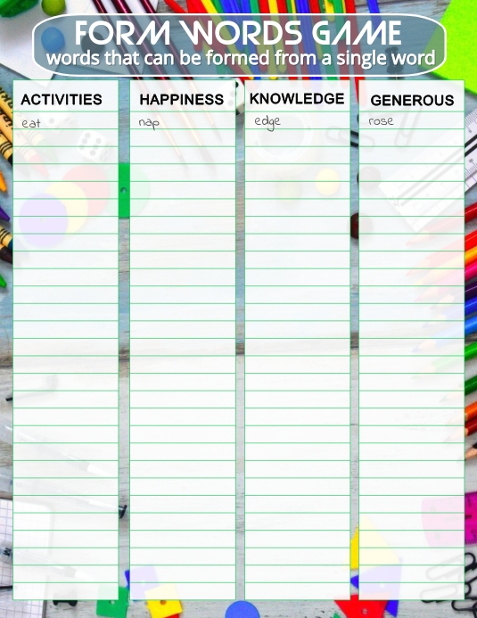 word games template | PosterMyWall