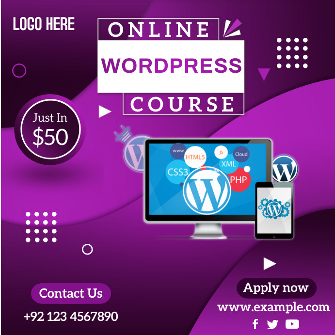 WordPress Course Poster Design Template | PosterMyWall
