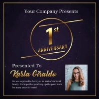 Work anniversary / 1st Anniversary 方形(1:1) template