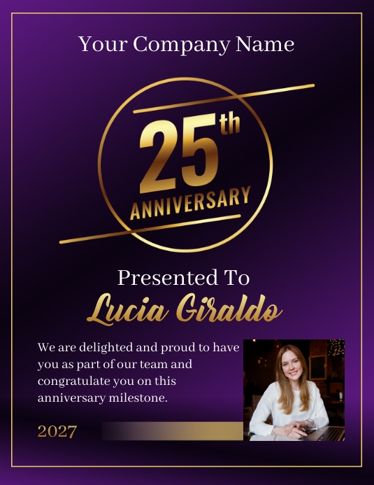 Work anniversary / 25th Anniversary Folder (US Letter) template