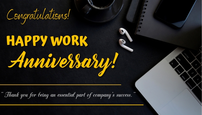 WORK ANNIVERSARY CARD Template PosterMyWall WORK ANNIVERSARY CARD Template PosterMyWall