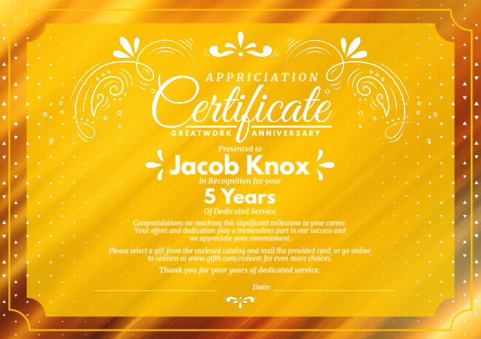 Work Anniversary Certificate Template PosterMyWall Work Anniversary Certificate Template PosterMyWall