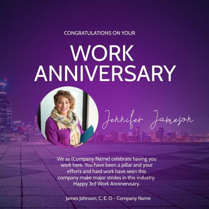 work anniversary flyer Instagram-Beitrag template