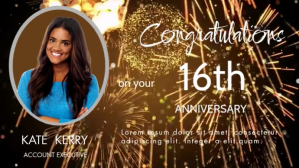 work anniversary video Digitalanzeige (16:9) template