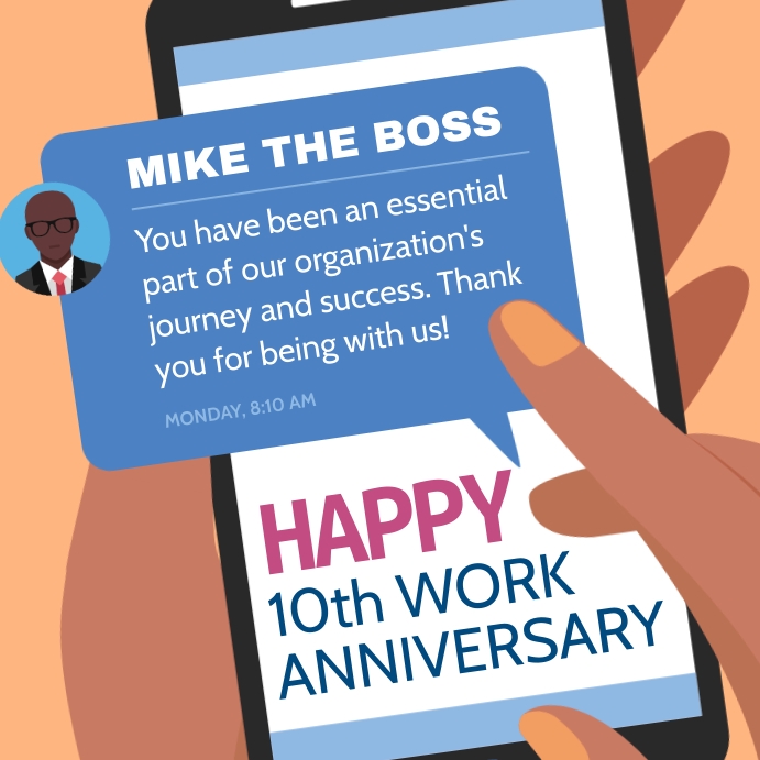 Work Anniversary Wish Instagram Image template