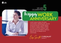 Work Anniversary Wish Template Postcard