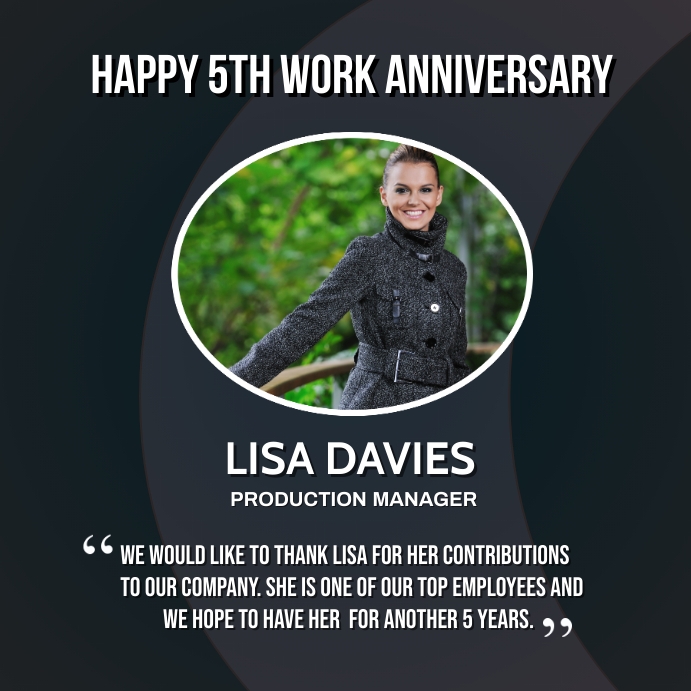 Work Anniversary Wishes Instagram Plasing template