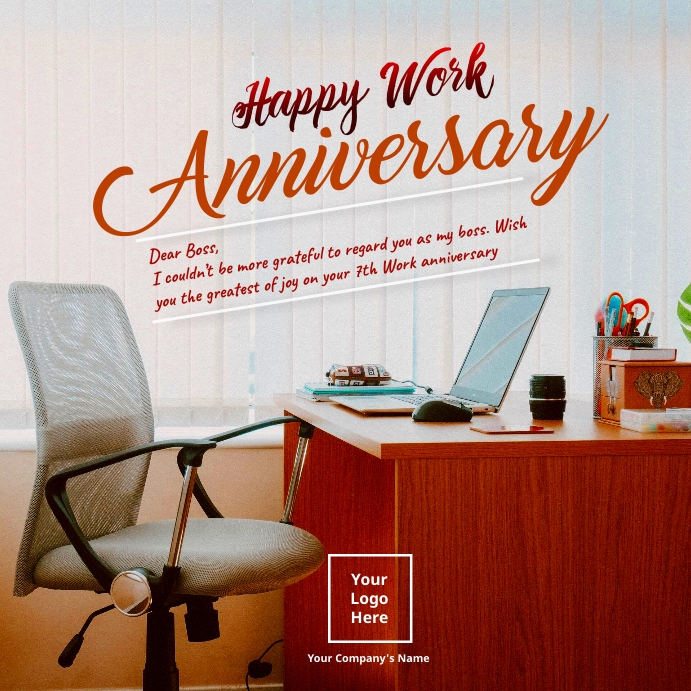 Work Anniversary Wishes Instagram na Post template