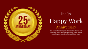 WORK ANNIVERSARY WISHES Ekran reklamowy (16:9) template
